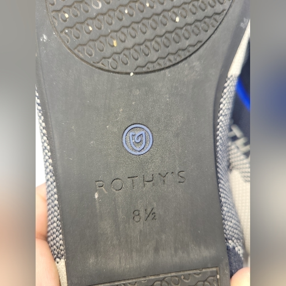 Rothy's The Flat Round Cap Toe Black and Cream Plaid Retired Pattern Size 8.5 - Picture 10 of 16